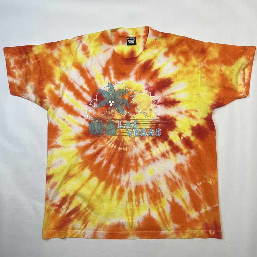 Vtg Screen Stars T-Shirt Adult 2XL Las Vegas Desert Tie Dye Single Stitch 80s